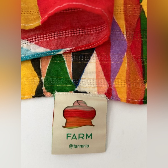 Farm Rio FARM Rio Beach Vibrant Multi Banana Sarong Wrap Scarf Beaded Fringe - Picture 11 of 15